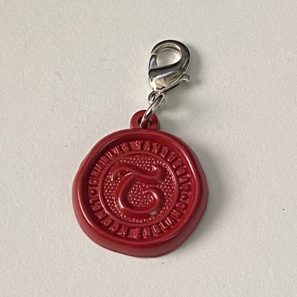 Charles Tanqueray London England Red Wax Seal Metal Charm Pendant